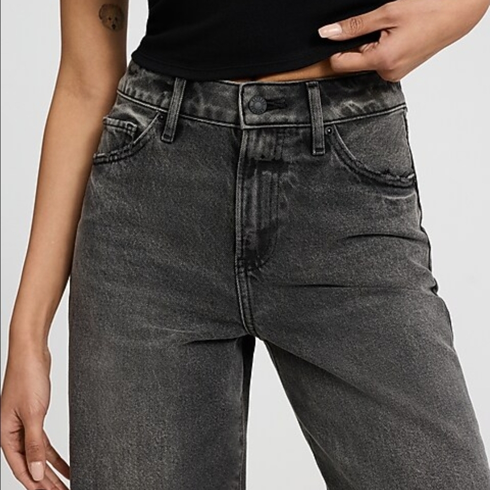 High-Rise Women's Washed Black Jeans